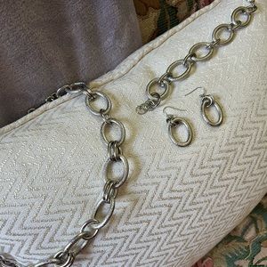 Stylish and classic faux silver link jewelry set - 3 pieces. PRICE DROPPED!
